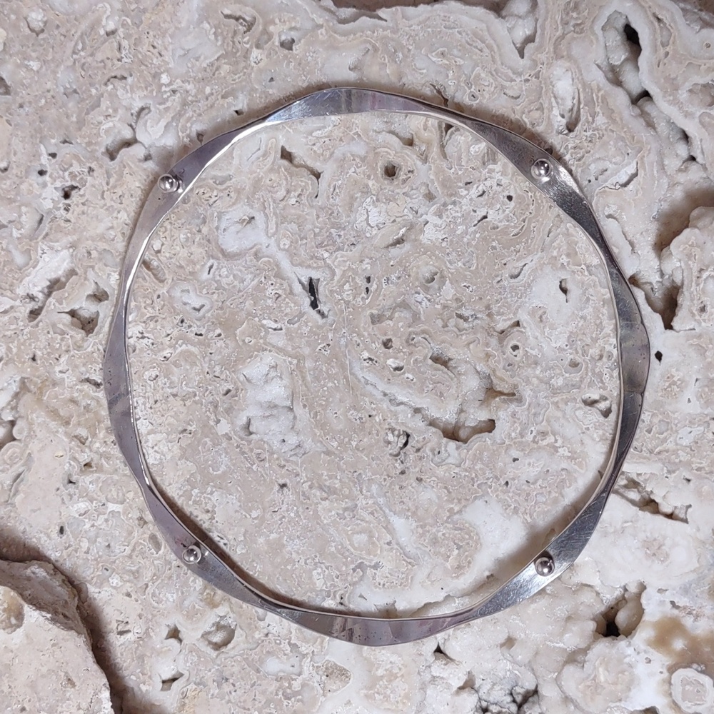 Artisan Crafted Sterling Silver Bangle Bracelet S… - image 4